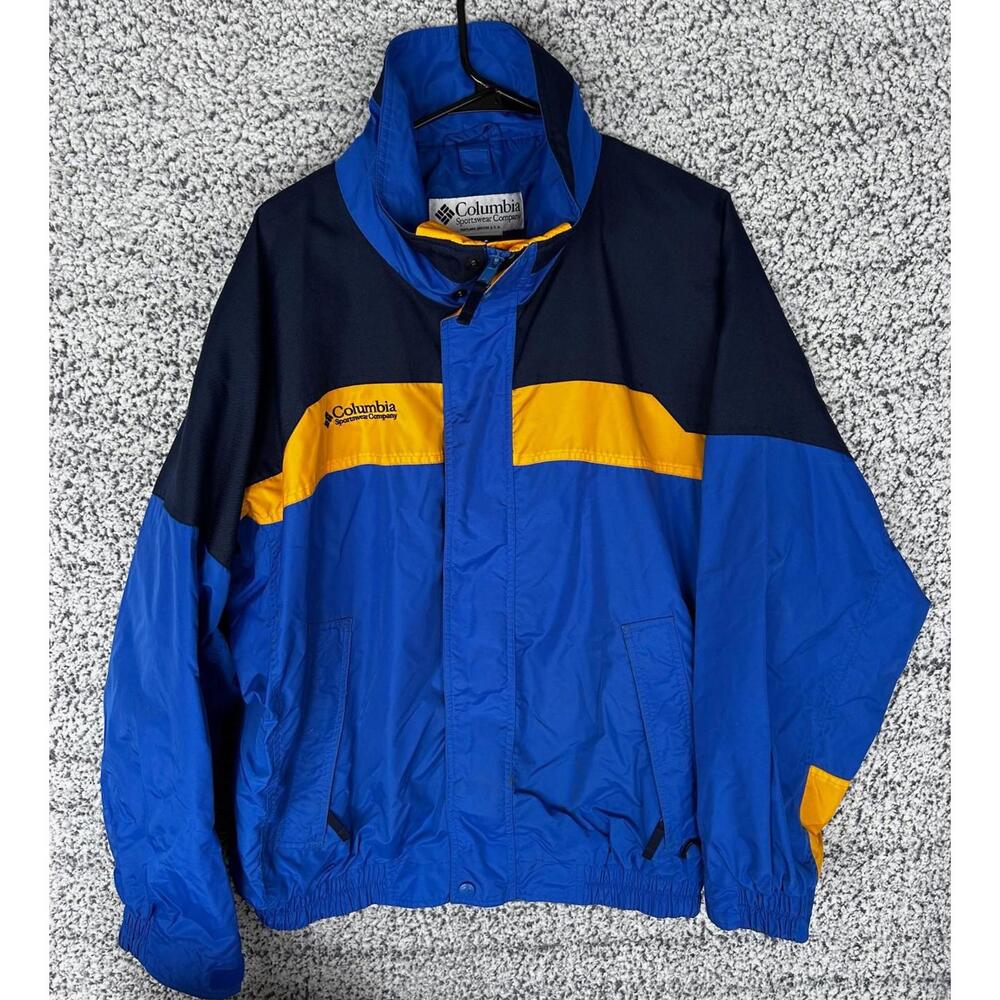 Vintage Columbia Men’s Bugaboo Raincoat Windbreaker Jacket Blue/Yellow Sz Large